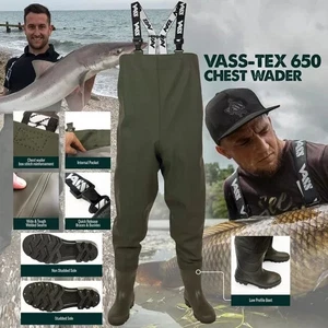 Vass Tex NEW 650 Series PVC CHEST Fishing Waders - Picture 1 of 4