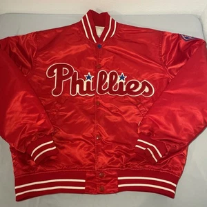 Vintage Philadelphia Phillies MLB Starter Diamond Collection Satin Jacket Size L - Bild 1 von 17