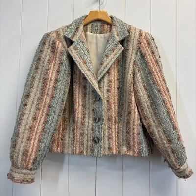 Chaqueta de tweed recortada vintage Young Traditions para mujer talla 8 Academia Foto 1 de 4