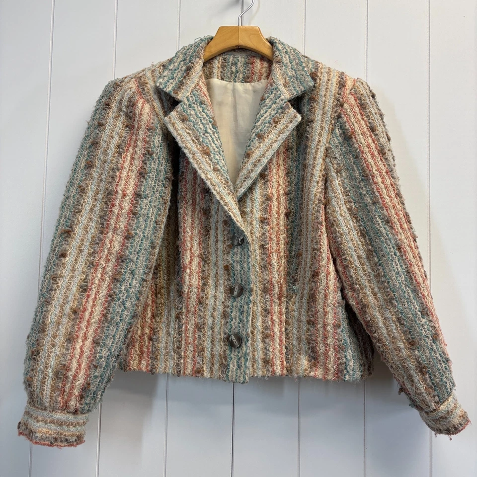 Chaqueta de tweed recortada vintage Young Traditions para mujer talla 8 Academia Foto 1 de 4