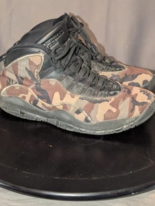 Baloncesto Air Jordan 10 Retro 'Woodland Camo' Para Hombre Talla 9.5 Negro Verde Gris  - Imagen 1 de 11