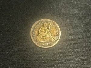 1877-CC Seated Liberty Quarter VG - Picture 1 of 2