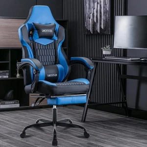Gaming Chairs High Back Massage Game Chair with Footrest Computer Reclining Chai - Picture 1 of 8