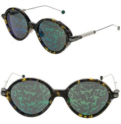 CHRISTIAN DIOR UMBRAGE Havana Green Mirrored Foliage Round Unisex Sunglasses - Image 1 of 4
