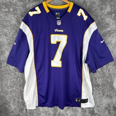 Camiseta deportiva Nike NFL 56 On Field Vikings #7 Ponder Home para hombre 4XL fútbol púrpura Foto 1 de 4