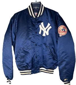 Chaqueta de béisbol New York Yankees NYY Starter MLB azul satinado blanco para hombre talla XL - Imagen 1 de 11