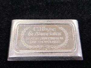 USVI "C. Rhyne & Associates" 1oz Silver USVI Ingot Company Stacker Bar  - Picture 1 of 10