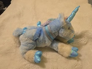 Selten 2000 Toys R Us Animal Alley blauer Regenbogen schillerndes Einhorn Plüschtier 14 Zoll - Bild 1 von 15