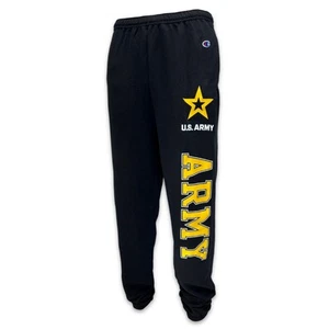 US Army Champion Fleece Banded Drawstring Sweatpants (Black) Size XL Military - Imagen 1 de 7