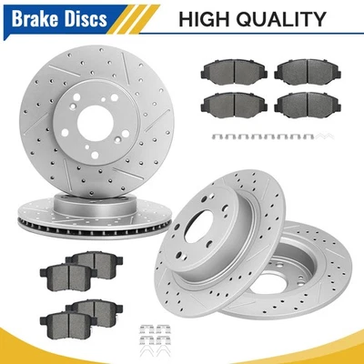 Pastilla de cerámica rotores de freno delanteros traseros perforados para Honda Accord 2008 2009 2010-2017 Foto 1 de 4