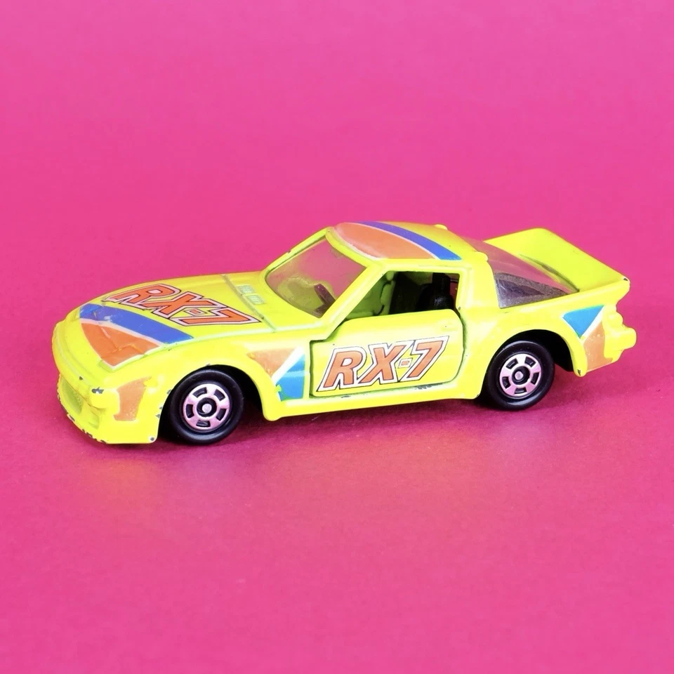 Tomica Mazda Savanna RX7 RACING  1/60 SCALE Rare Neon Yellow - Image 1 of 4