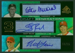 2004 SP Prospects STAN MUSIAL SCOTT ROLEN FERRIS RC Draft Generations Auto #/25 - Picture 1 of 2