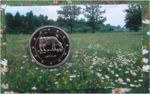 MONEDA TARJETA VACA, VACA, VACA 2016 LETONIA Letonia moneda conmemorativa 2 € sin bu - Imagen 1 de 2