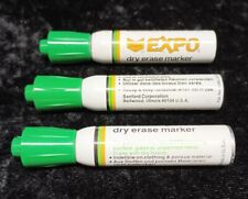 Lot Of 3 Vtg Sanford EXPO Dry Erase Markers  Potent Smell Strong Aluminum Tube