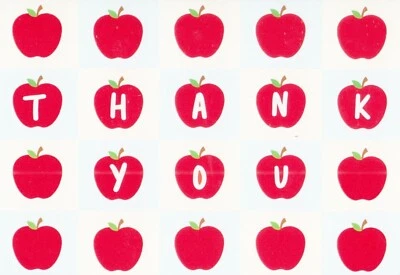 Tarjeta de felicitación en blanco Teacher Red Apples Thank You Foto 1 de 2