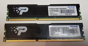 Patriot 16GB 2x8GB DDR3 1600MHZ PSD316G1600KH PS000989 DIMM GAMING RAM 240PIN - Picture 1 of 1