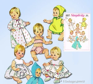 1960s Vintage Simplicity Sewing Pattern 6817 Uncut Ginny Baby 14in Doll Clothes - Picture 1 of 5