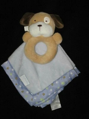 Carters 小狗戒指 摇铃 安全毯 婴儿 爱人 毛绒 蓝色 棕褐色 爪子 打印 — 第 1/2 张图片