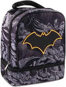 Batman DC Comics AOP Druck Kinder Schule Brotzeittasche Box zwei Fächer Neu mit Etikett - Bild 1 von 3