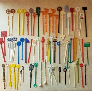 Posten 74 Vintage Rührstäbchen Rührstäbchen, Fluggesellschaften Kreuzfahrt Hotels, International - Bild 1 von 10