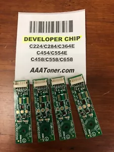 4 x Developer Chip for Bizhub C224/C284/C364/C454/C554/C458/C558/C658 Refill - Picture 1 of 2