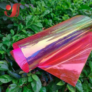 Iridescent Holographic Transparent PVC Fabric Vinyl Material Bow Craft Clear Bag - Picture 1 of 31