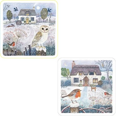 OTTER HOUSE Luxury Christmas Card Pack - Christmas Cottage (10 Cards, 5 each of 2 designs)