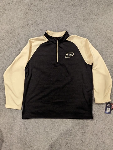 Colosseum Purdue Boilermakers Mens Quarter Zip Pullover Sweater Size XL NWT Cover
