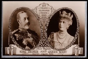 King George und Queen Mary Silber Jubiläum 1935 Echtfoto RPPC - Bild 1 von 2