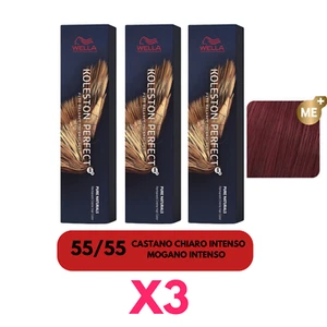 X3 WELLA KOLESTON 55/55 CASTANO CHIARO INTENSO MOGANO PERFECT TINTURA CAPELLI - Imagen 1 de 1