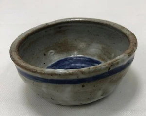 Handmade Hand Spun Glazed Blue Cup Bowl Pottery Potter Set "Mary Ann" - Picture 1 of 11