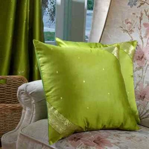 Verde oliva - Cubierta de cojín artesanal, funda de almohada Euro Sham-6 tallas - Imagen 1 de 2