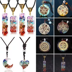 7 Chakren Orgonit Halskette Anhänger Yoga Orgon Chakra Edelstein Energie Reiki - Bild 1 von 26