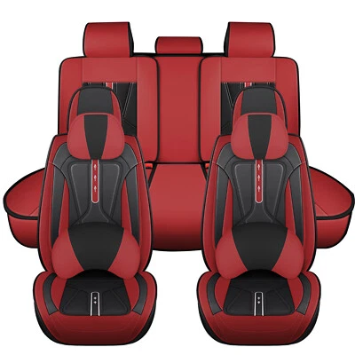 Pillows Breathable Leather Car 5 Seats Covers Front Rear Set Protector For Cars - Изображение 1 из 4