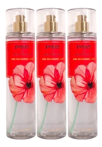 3 BATH & BODY WORKS POPPY FINE FRAGRANCE MIST BODY SPRAY 8 OZ LARGE DEW PEAR - Picture 1 of 4