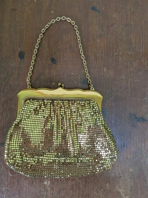 Whiting & Davis Gold Metal Mesh Handbag Art Deco Clutch - Image 1 of 4