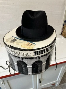 Sombrero Fedora De Fieltro Para Hombre De Colección Borsalino Augusta Diamante Veinticinco en Caja Talla 7 1/4 - Imagen 1 de 14