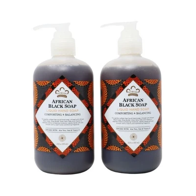 Paquete de 2 jabones líquidos de manos negros africanos Nubian Heritage, 12,3 fl oz Foto 1 de 3