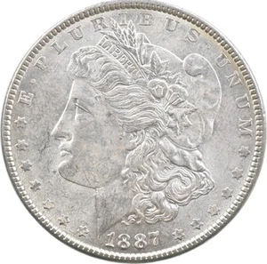 1887 Morgan Silver Dollar Vam 5 Double Date 1887/1887 *5106 - Picture 1 of 3
