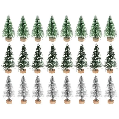 24 Pcs Mini Tannenbaum Künstlich Künstliche -Weihnachtsbäume - Bild 1 von 4