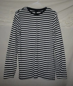 Black and White Long Sleeve Striped T-Shirt. Sz M by H&M - Picture 1 of 4