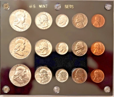 STUNNING 1954 P/D/S  MINT SET  WiTH PERIOD CORRECT CAPITOL HOLDER - Image 1 of 3