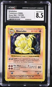 (PSA) CGC 8.5 NINETALES Shadowless Holo Rare Pokemon Karte #12 NM-MINT! - Bild 1 von 2