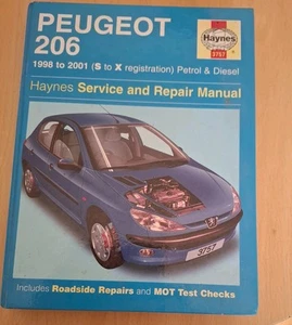 Haynes Repair Manual: Peugeot 206 (1998-2001) S-X regd - Picture 1 of 7