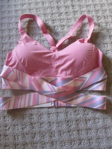 Adore Me Damen Maven Sport BH Gr. Medium rosa/ Streifen mit Wickelgürtel - Bild 1 von 2