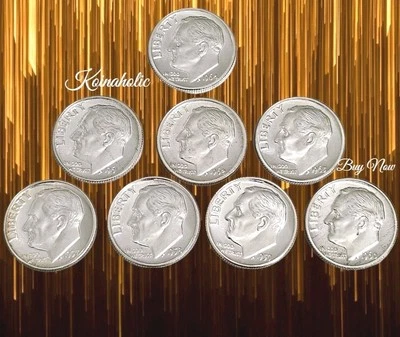 Lot Of 8 Gem Proof Dimes 1957-1964, Pulled From Storage, Silver Is Going Higher - Image 1 of 4