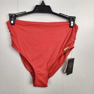 Vince Camuto Watermelon High Waist Bikini Bottom Ruched Sides Size M NWT - Picture 1 of 7