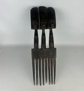 Peine Ashanti vintage de la cultura africana de Ghana, madera tribal tallada a mano - Imagen 1 de 14