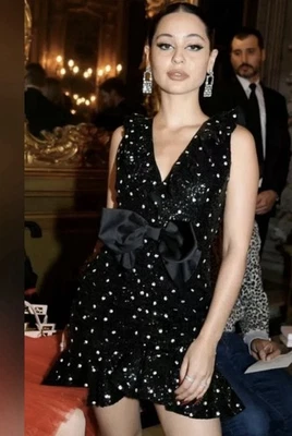 Giambattista Valli H&M Sequin Dress Size 4 NWT Polka Dot Bow Party Dress - Image 1 of 4