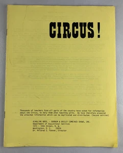 1970's Ringling Bros Circus Teacher Education Booklet About The Circus - CC - Picture 1 of 7